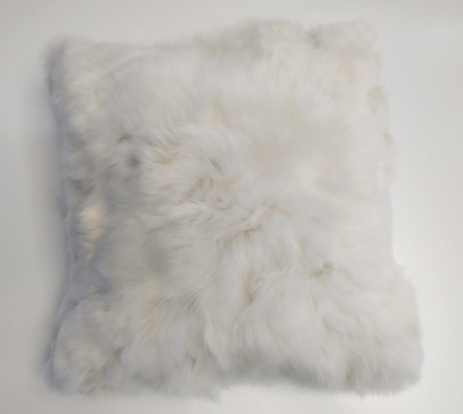 PERUVIAN INCA COVER, WHITE ALPACA BABY CUSHION COVER. 16X16IN