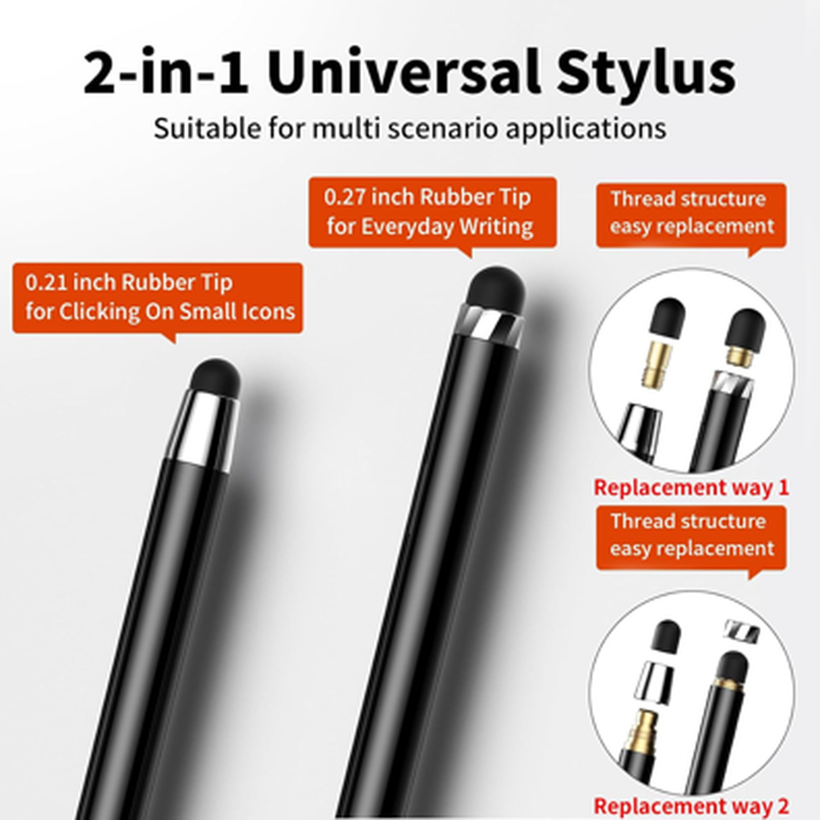 Stylus Pen 10-Pack for Touchscreen Devices Dual Rubber Tips Compatible with iPad