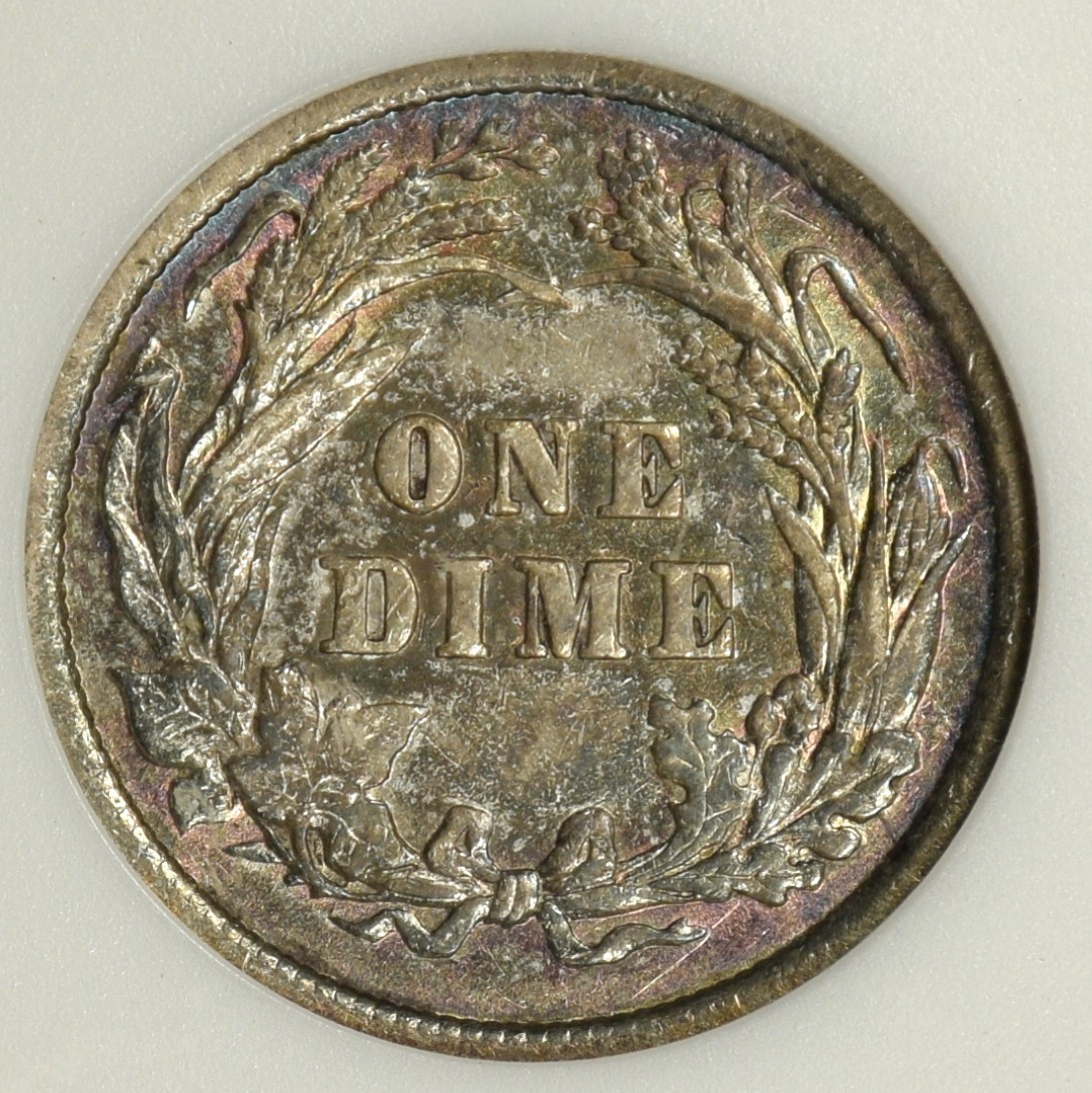 1894 BARBER DIME ~ ANACS EF40 ~ OLD SOAPBOX HOLDER!