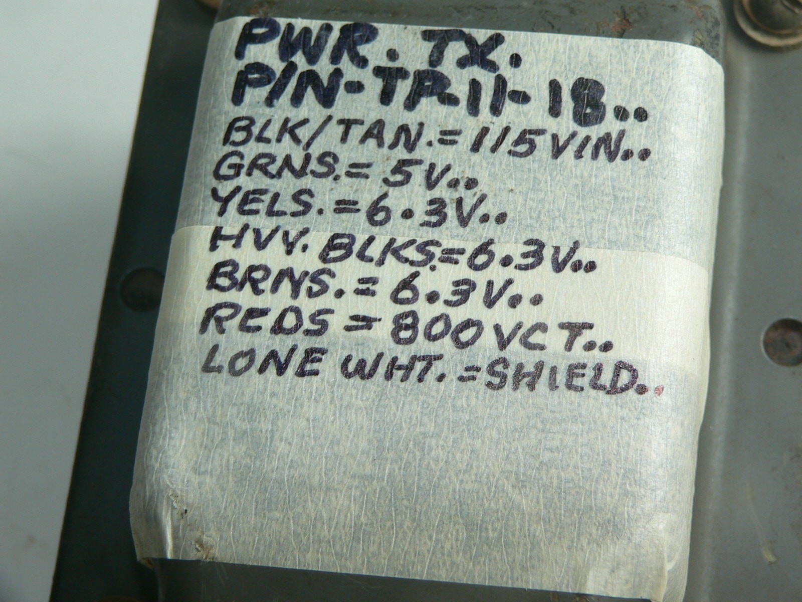 1 TP-11-18 Power Transformer--Tests good
