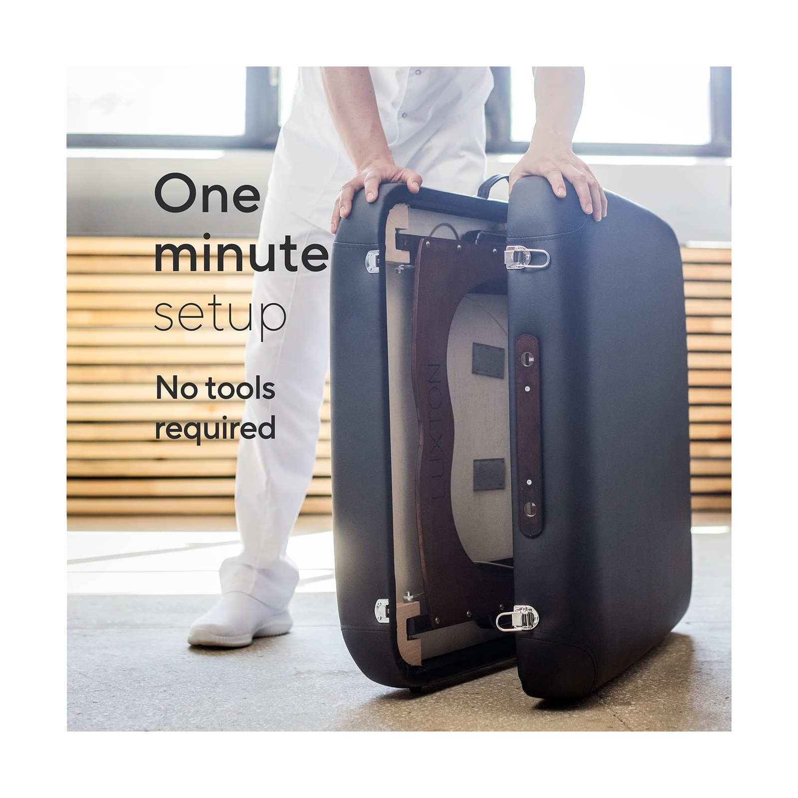 Luxton Premium Memory Foam Massage Table - Rolling Travel Case, Washable Shee...