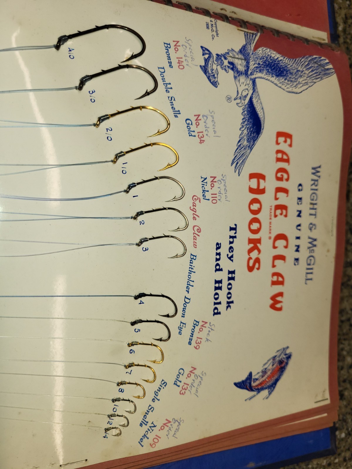 Wright & McGill Eagle Claw fishing Hooks Salesman Sample 14 pages