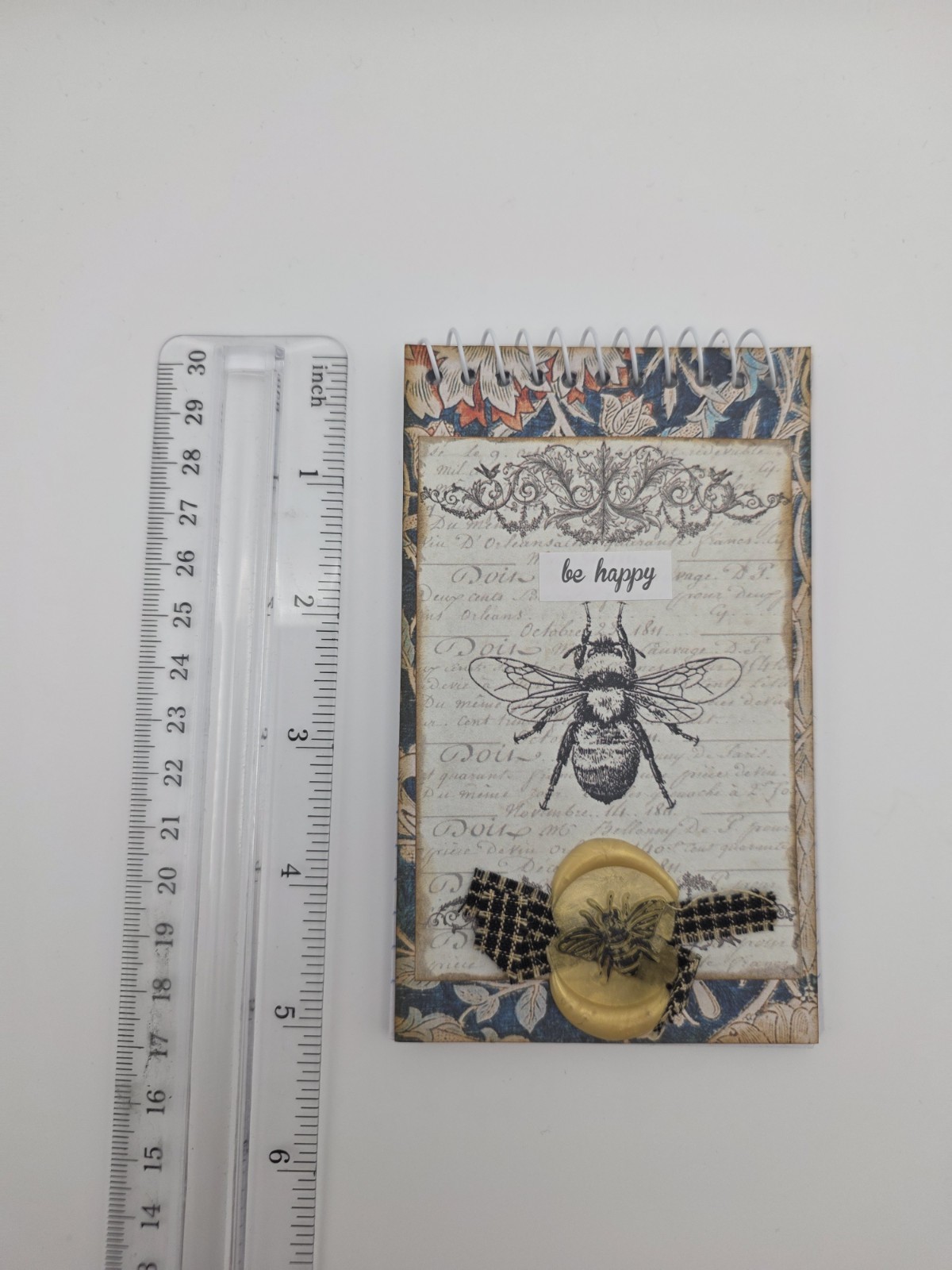 Golden Garden: Hand-Embellished Bumblebee Small Notebook