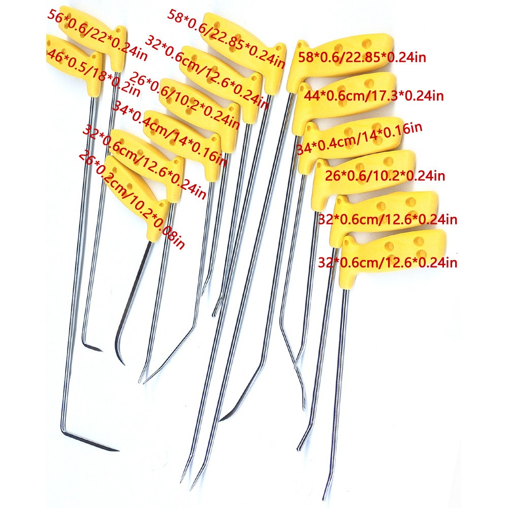 14PCS Dent Repair Rods,Hook Tools, Push,Paintless Dent Repair Tool Kit