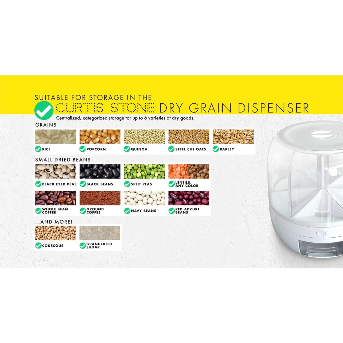 Curtis Stone 6 Compartment Dry Grain Dispenser