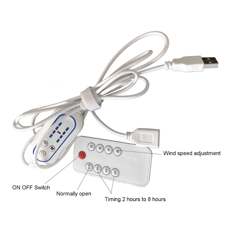 4 Speed Adjustable Remote Control with Timing Function ON OFF Switch for USB Fan