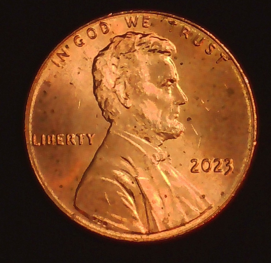 2023 P Penny Crack through the "W" in WE