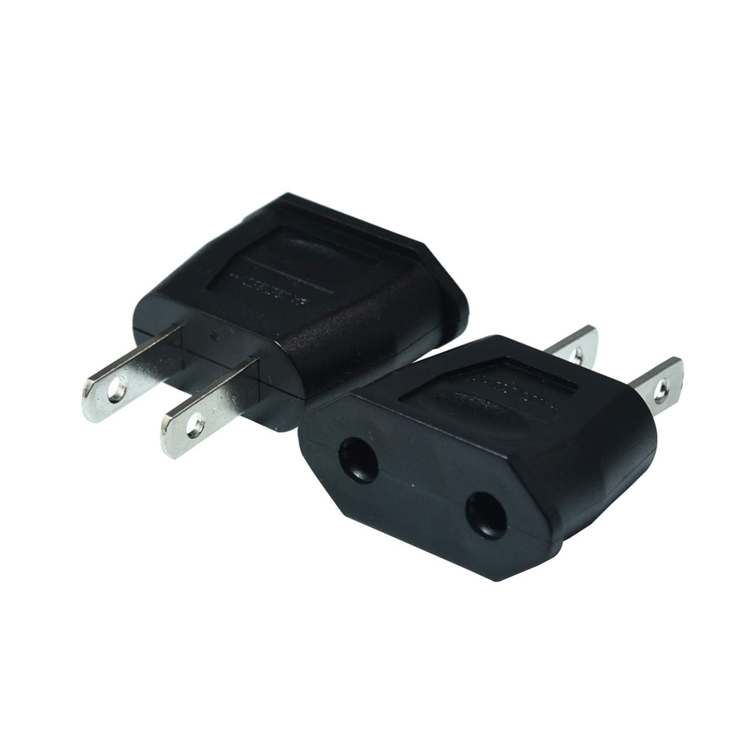 EU to US Plug Adapter Travel Power Converter 2 Pack