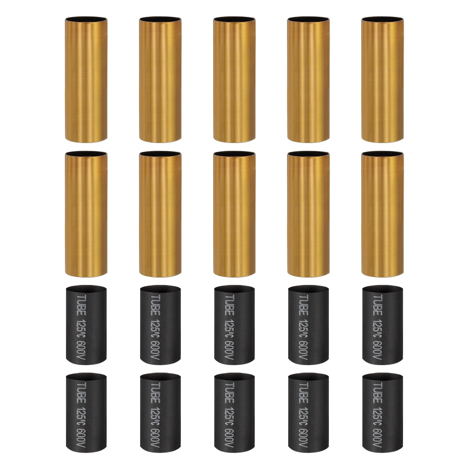 10 Pcs 2.6" Tall Metal E12 Candle Covers Sleeves Gold Bronze