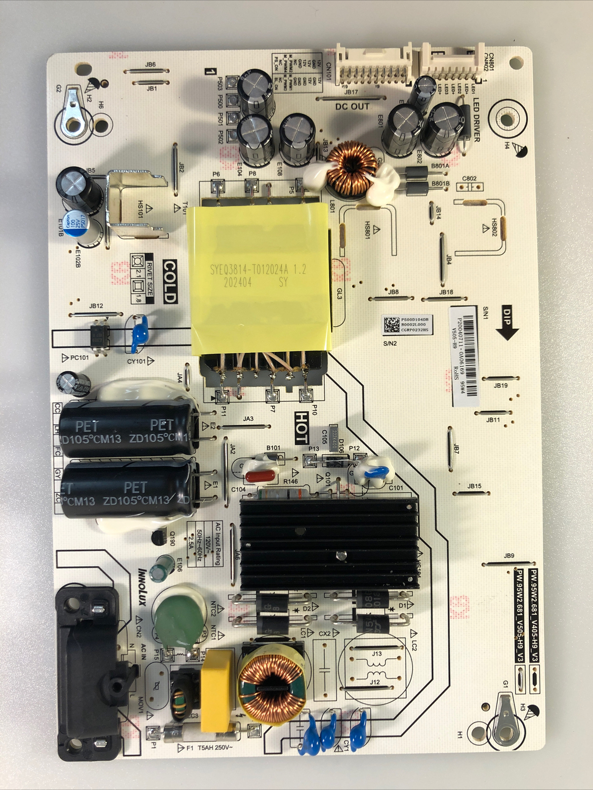 VIZIO V505-H19 V505-H9 POWER SUPPLY BOARD PN: 6M04B0002L000 BN: P500D104DB