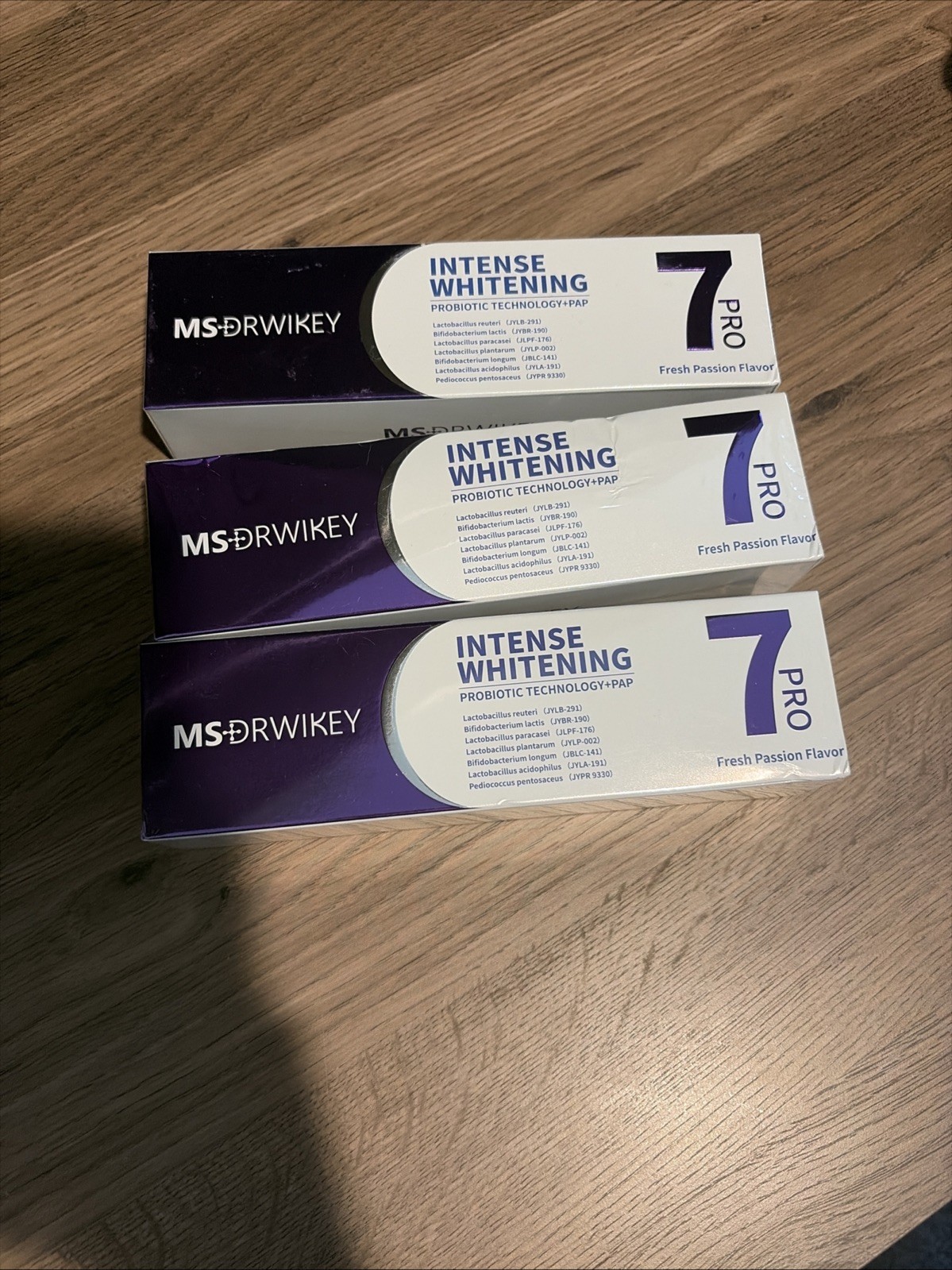 MSDRWIKEY 7-Pro Toothpaste with 7 Probiotics Advanced Whitening - 4.23 oz x3