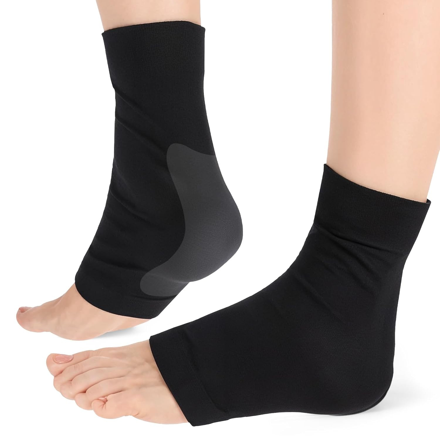 2 Pcs Achilles Tendon Heel Protector Compression Padded Sleeve Socks Premium Gel