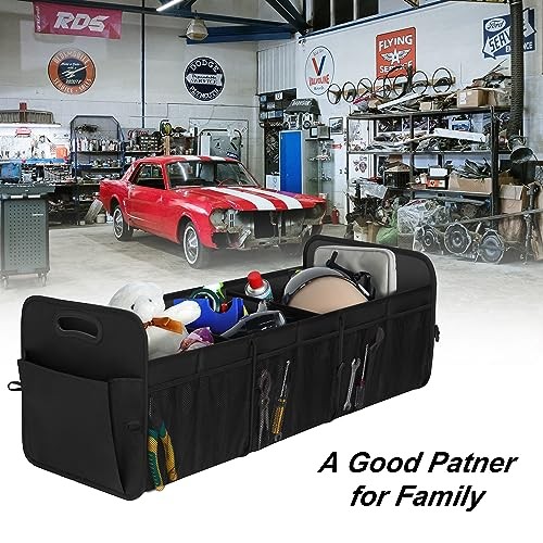 Large Capacity Trunk Organizer, Waterproof Car Accessory, Extra Large Black