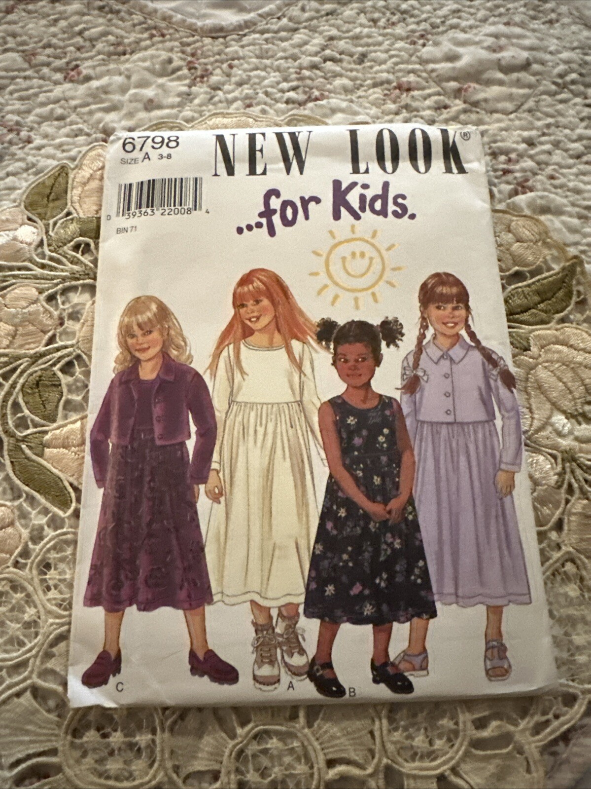 New Look Sewing Pattern 6798 Dress Coat Jacket Girls Size 3-8 Uncut FF