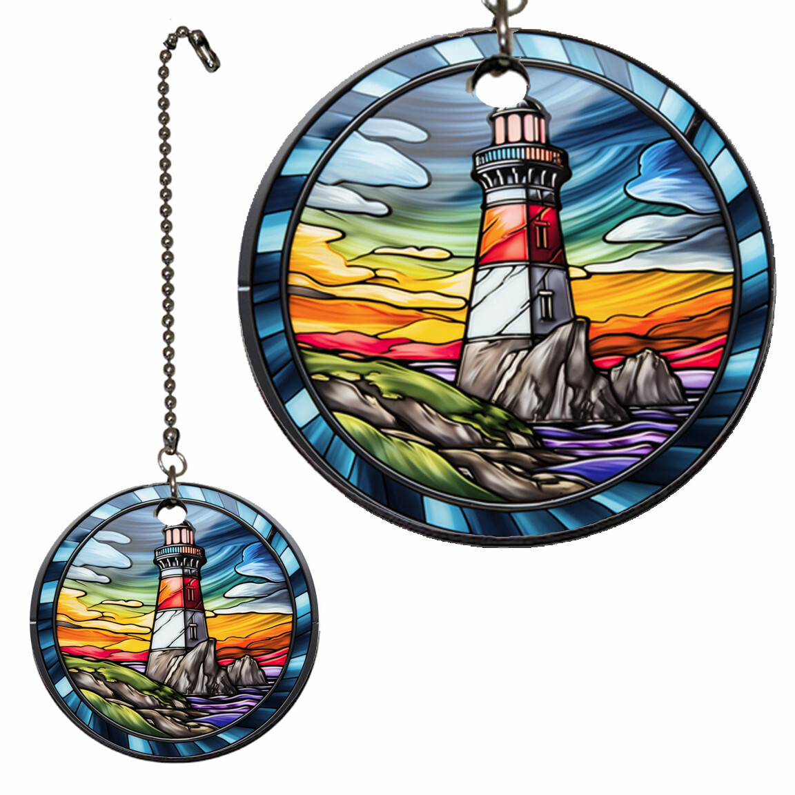 2 x Nautical Lighthouse Ceiling Fan Lighting Pull Chain Extension Chain Charm