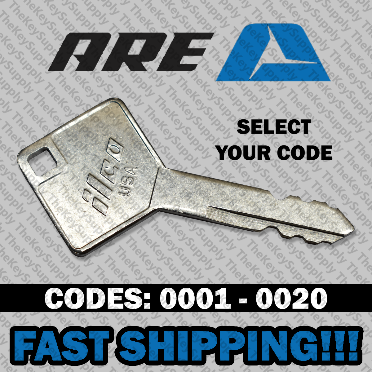 ARE Truck Cap Key Cut to Your Code 0001 - 0020