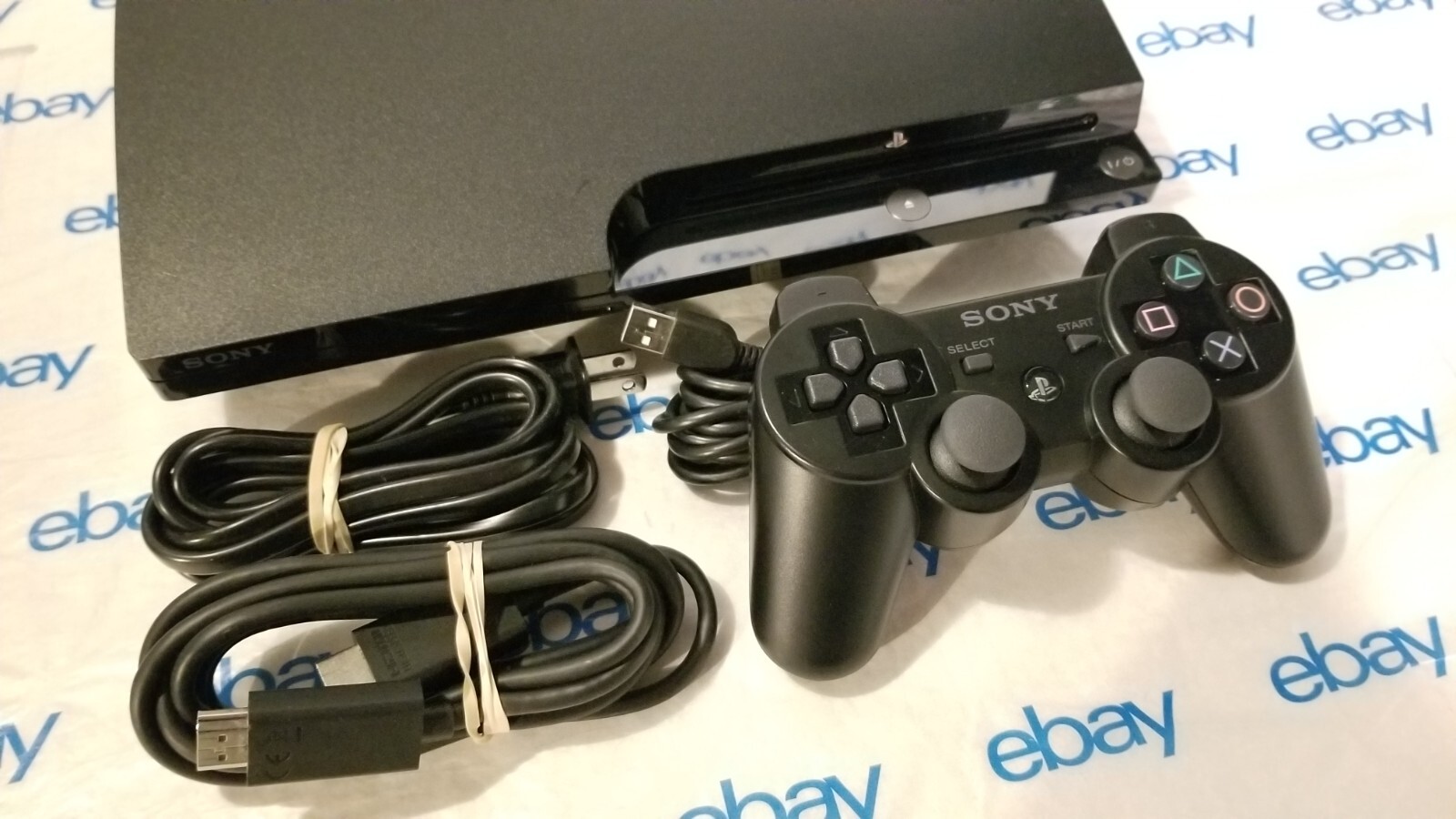 Sony PlayStation 3 PS3 Slim Console 160GB (3001A) w/Controller & Cables Working!