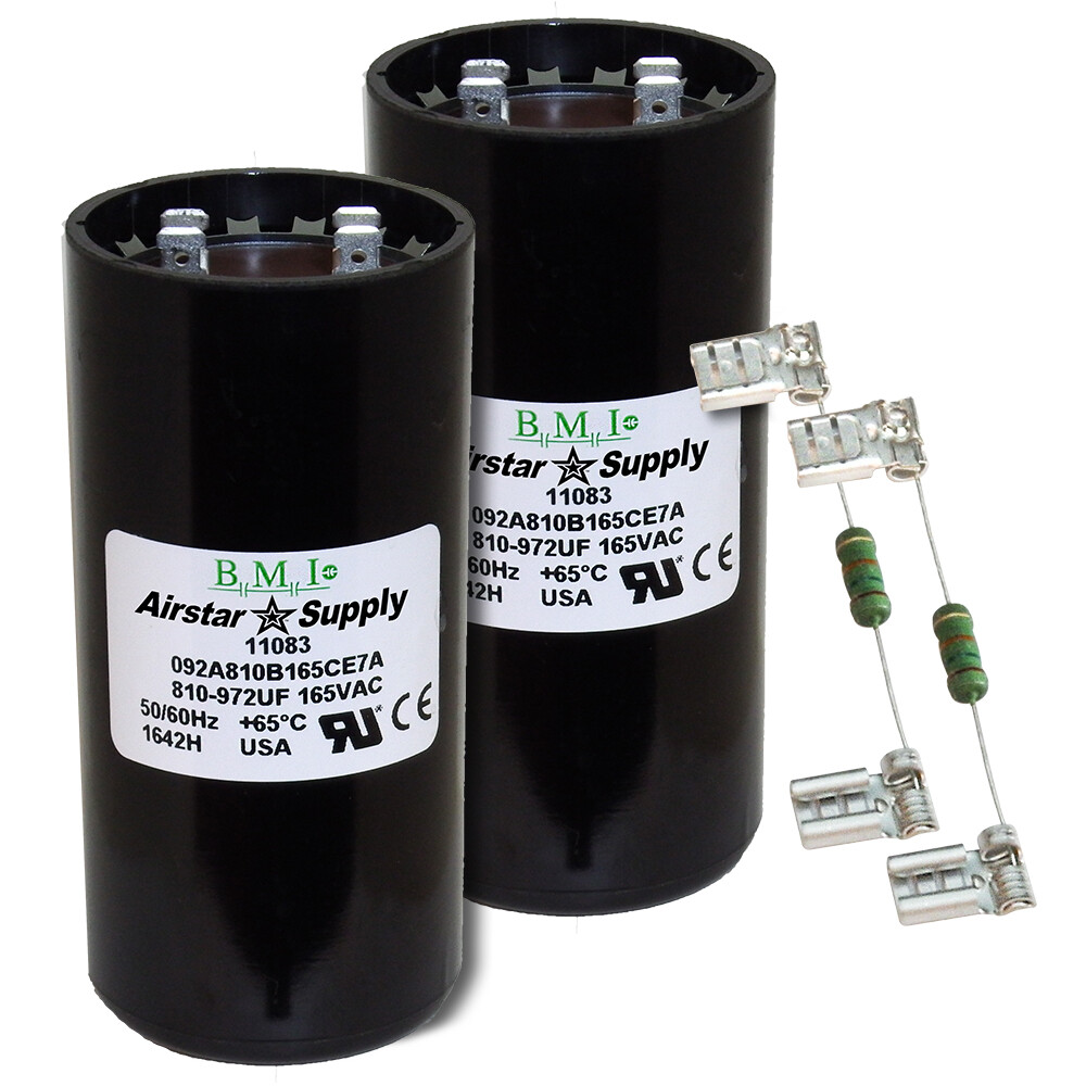 (2) PACK , 810-972 UF MFD HVAC Motor Start Capacitors 165 VAC VOLT & Resistors