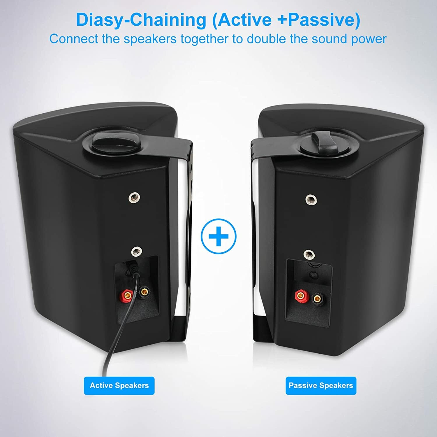 2Pair 5.25" Bluetooth Speakers Wireless Patio Waterproof Wired Wall Mount System