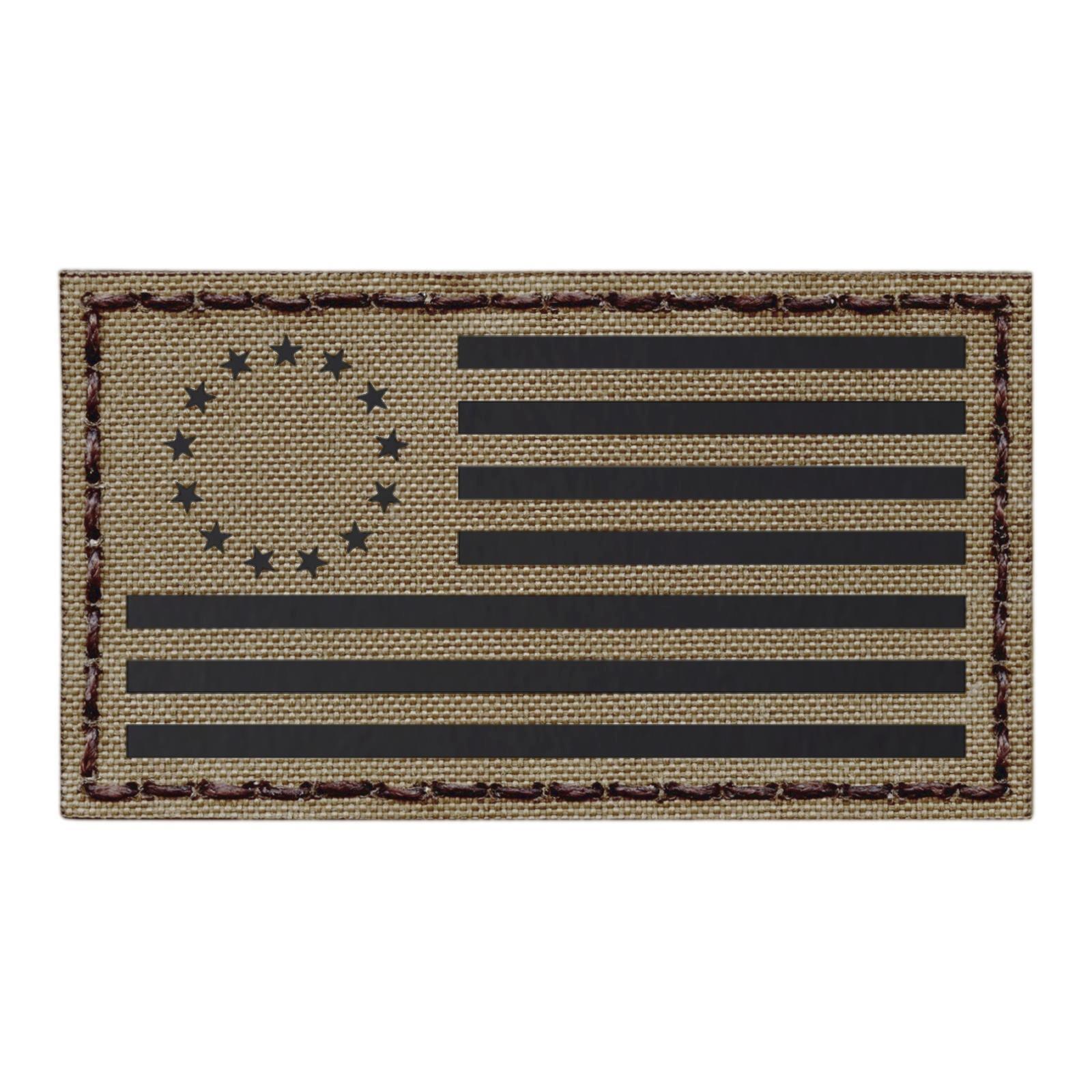 IR Betsy Ross USA American flag tan coyote infrared morale tactical patch