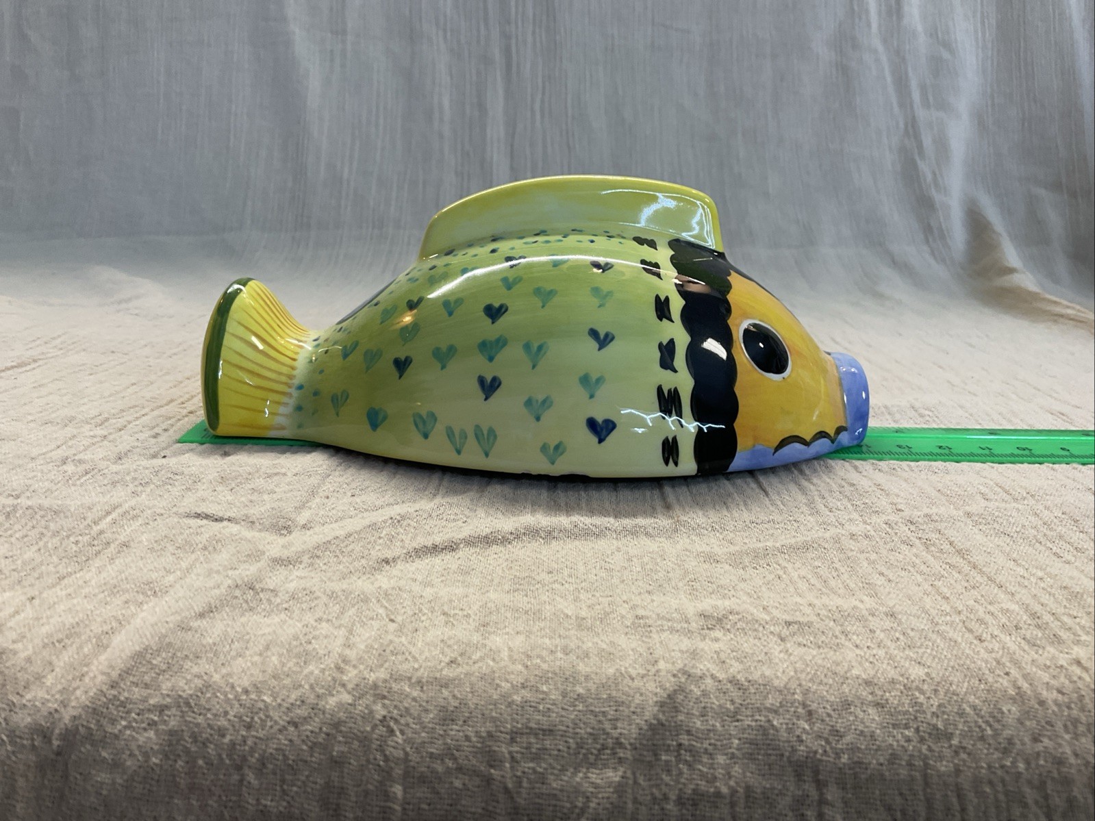 Fish Shaped Studio Nova Trinket Box. Bright & Colorful. Ceramic. Bathroom.