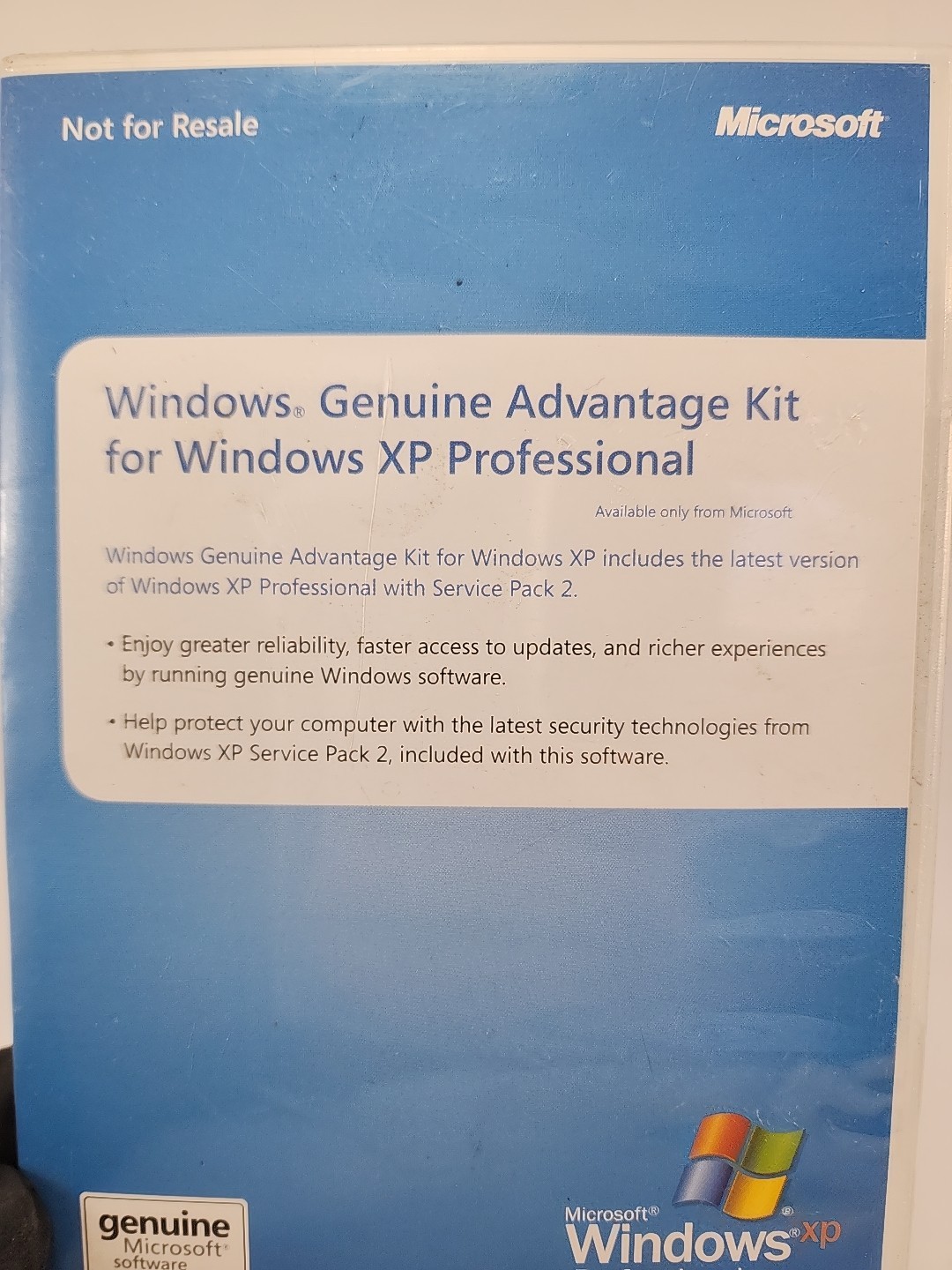 Microsoft Windows XP Genuine Advantage Kit for Professional with key