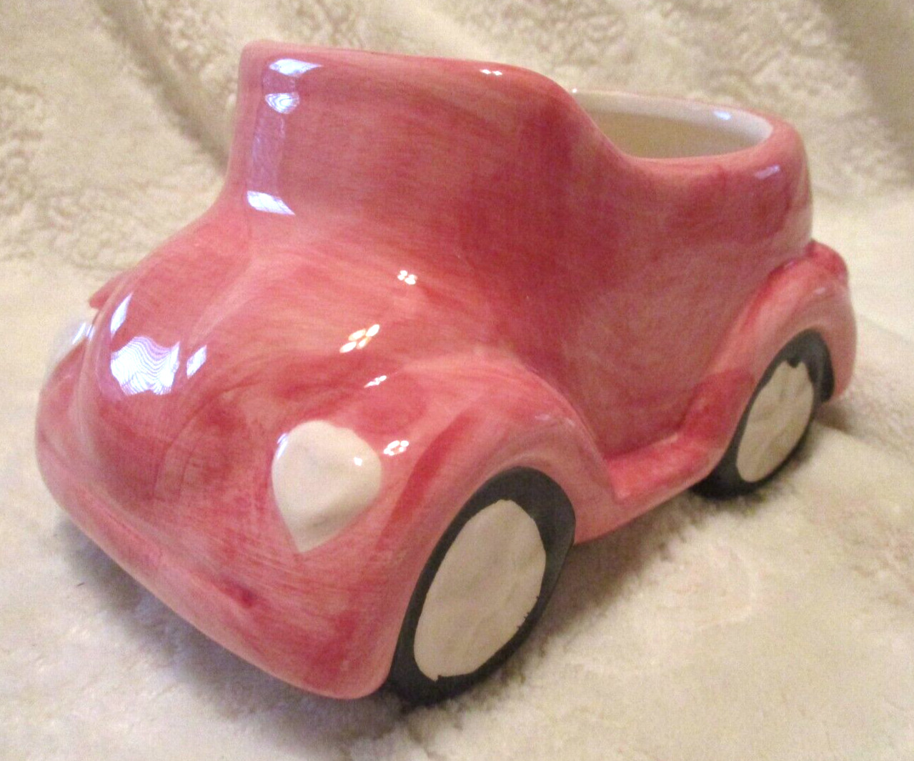 Ceramic~Love Bug Pink Vase/Small Planter~NEW~Never Used