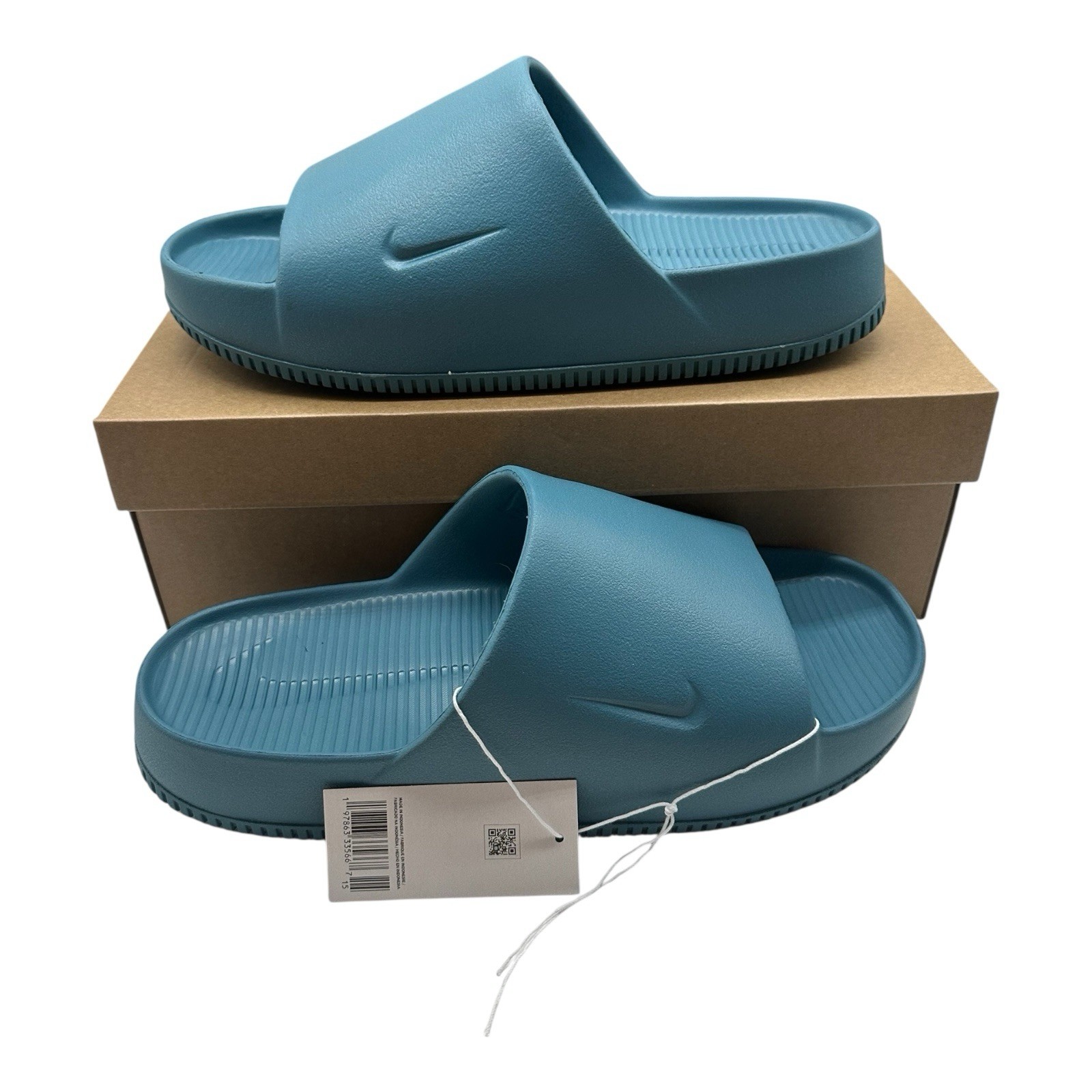 Nike Calm Slide Mens 9 Womens 10 Smokey Blue Slip On Sandal Flip Flop FD4116-005