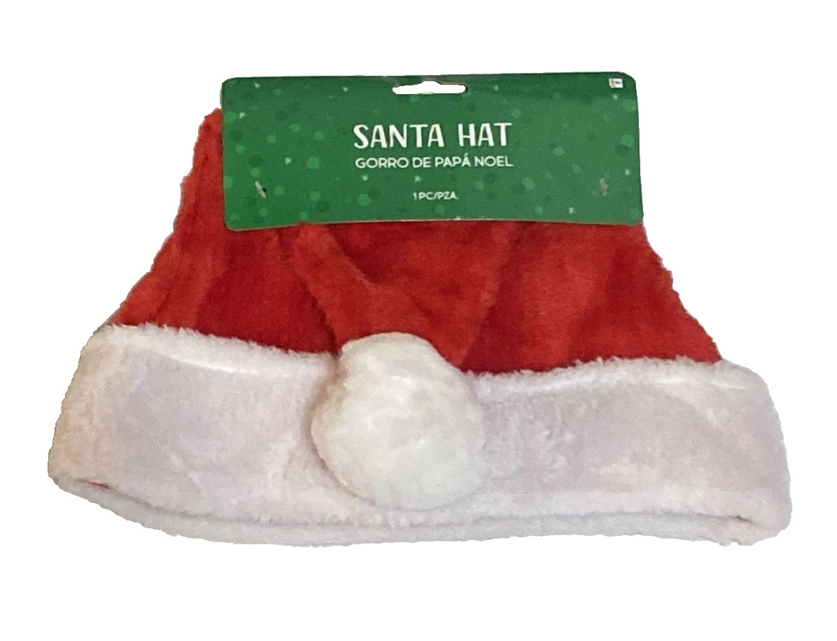 Plush Santa Hat Christmas Holiday Fancy Dress Up Costume Accessory