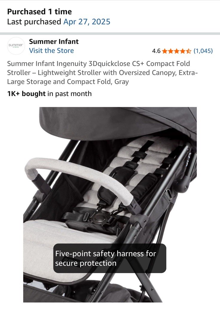 Summer Infant Ingenuity 3Dquickclose CS+ Compact Fold Stroller