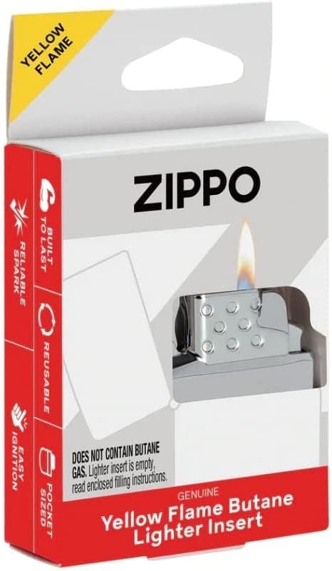 Zippo Single Flame Butane Chrome Refillable Lighter Insert New Easy light
