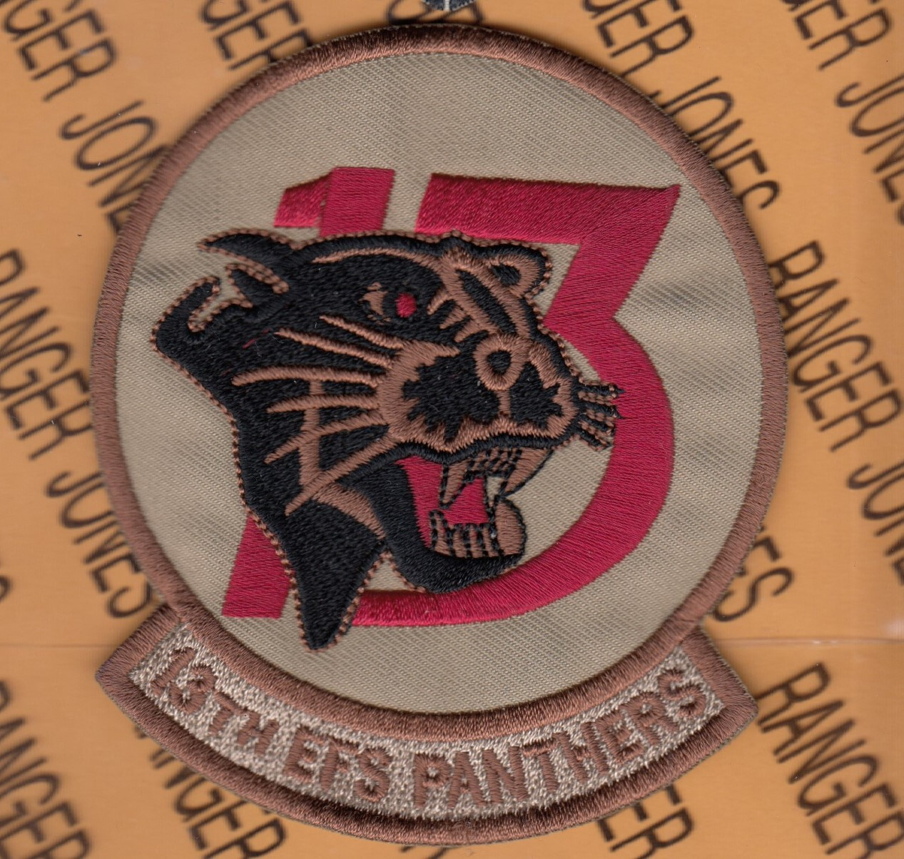 USAF Air Force 13 Expeditionary Fighter Sq EFS PANTHERS Desert ~3.75" patch DCU