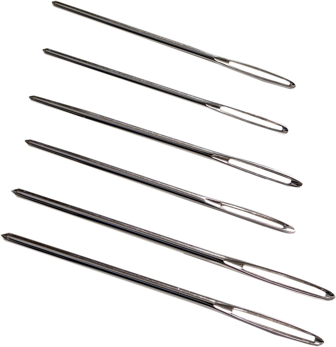 400-5-5002 Large-Eye Blunt Needles, Set of 6,Silver