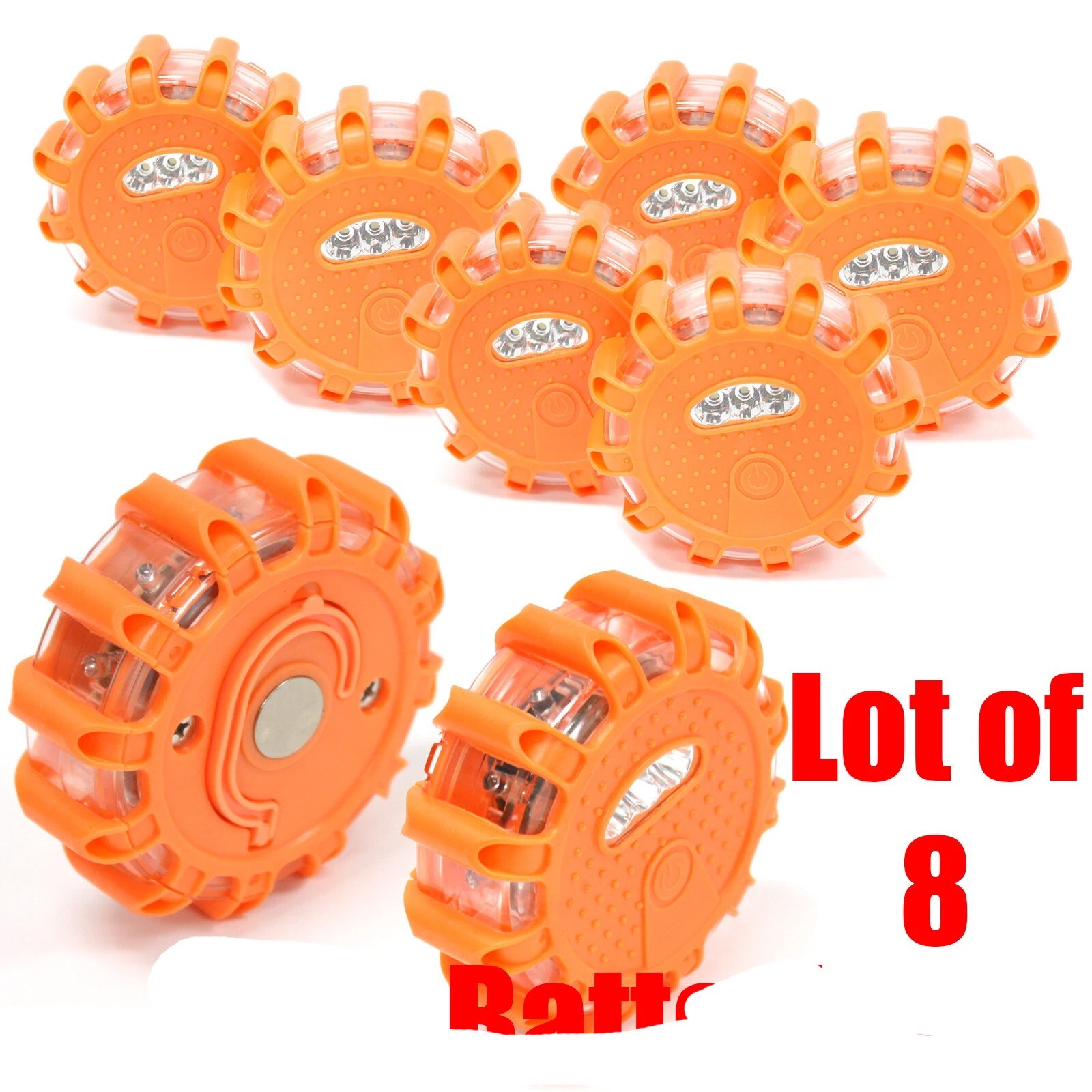 Lot 8 Roadside Emergency Warning Flashing Light  Safety Flare Beacon LED