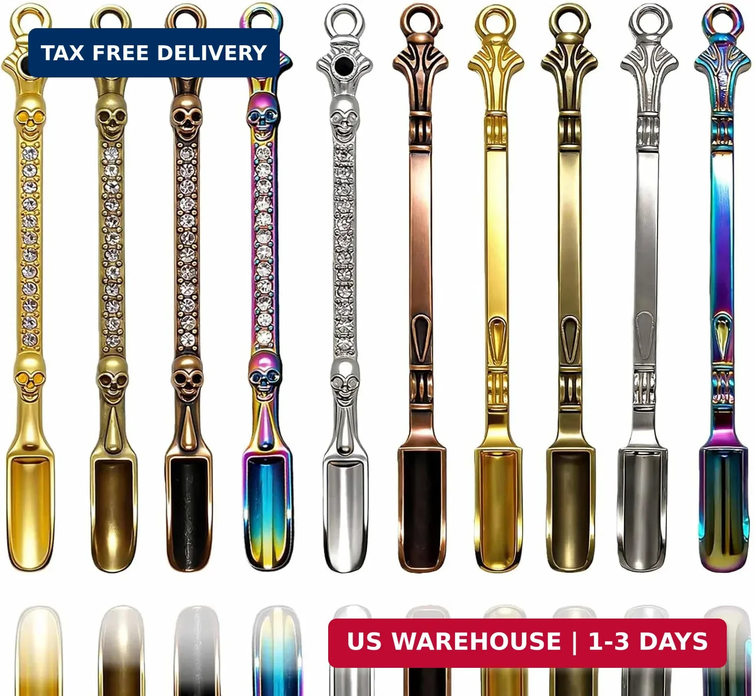 10 Pack Mini Spoons Metal Small Spoons Shovel, Multicolor Tiny Spoon Shovel for