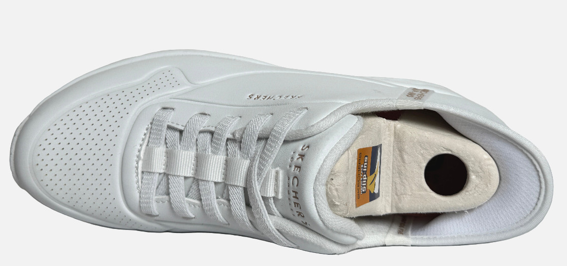 Skechers Womens UNO EASY AIR SLIP-INS Athletic Shoes Casual Sneakers White