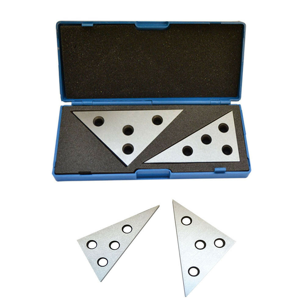 2 Pc Hardened Steel Precision Ground Angle Plate 45/45/90 & 30/60/90 Degree Set