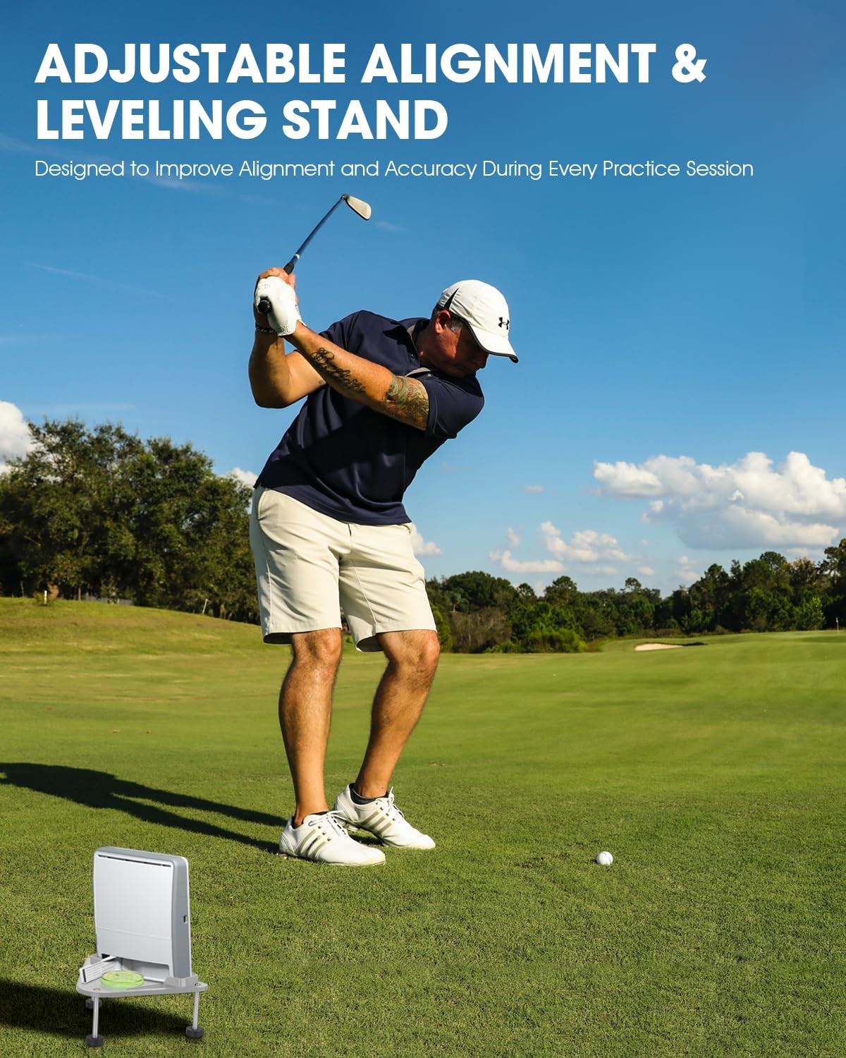 Tiga Adjustable Alignment & Leveling Stand for Flightscope Mevo Gen2 - grey