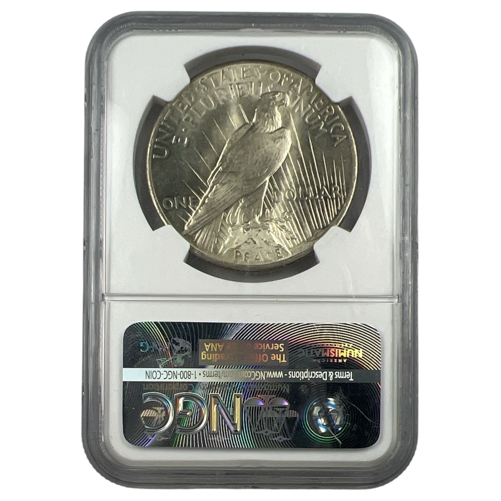 1925 Peace Silver Dollar NGC MS64 Wyatt Earp Label NA212