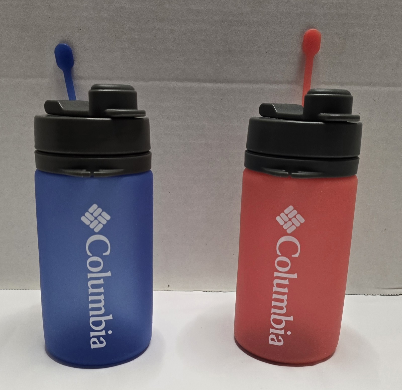 LOT OF 2 COLUMBIA 12 OZ SILICONE WATER BOTTLE ● GREAT FOR HIKES AND TRAVEL