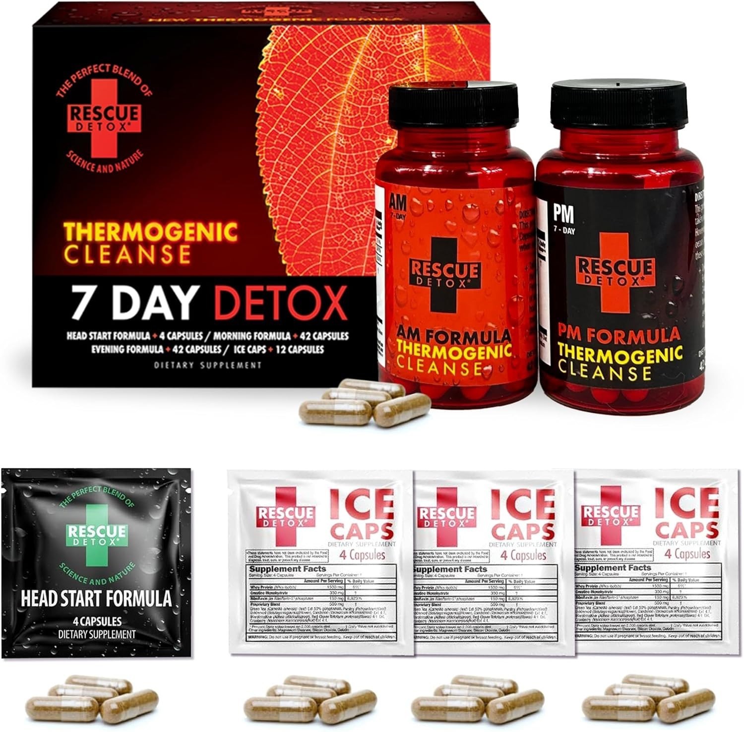 7 Day Thermogenic Permanent Detox Kit - Full Body Detox Cleanse for MEN WOMEN