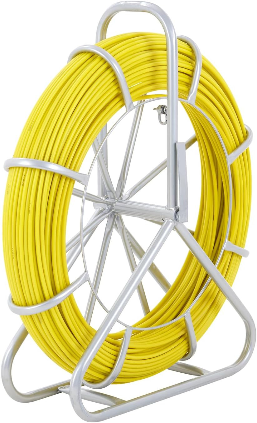 Fiberglass Fish Tape 425 FT X 1/4 Inch, Fish Tape Duct Rodder Puller with Durabl