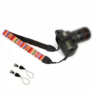 Camera Strap Canvas Rainbow Shoulder Strap with Quick Release Buckles |