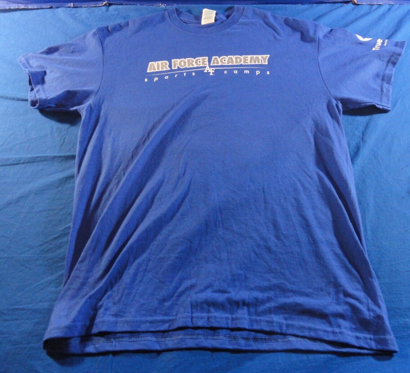 USAF USAFA AIR FORCE ACADEMY BLUE SPORTS CAMP STAFF T SHIRT ADULT LARGE