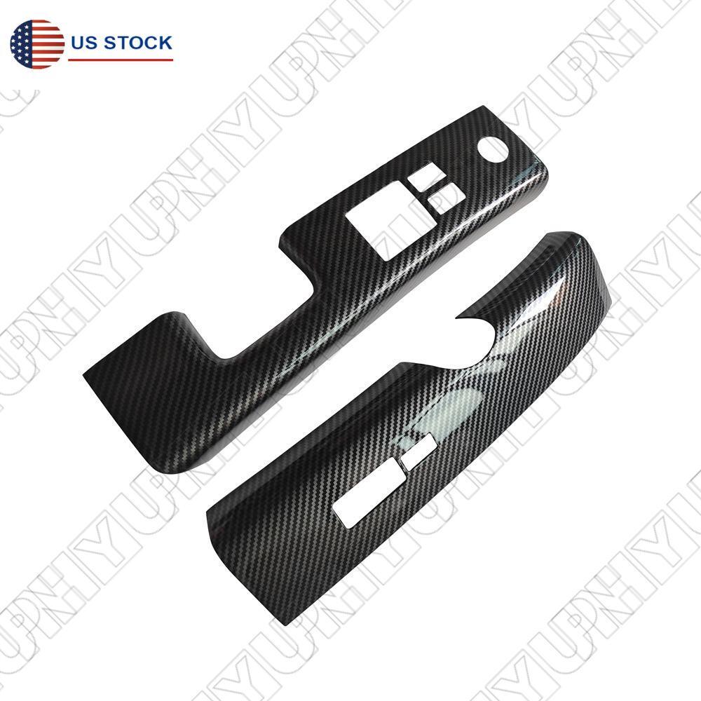 2x Carbon Fiber Look Interior Window Switch Covers For Nissan 350Z Z33 2006-2008