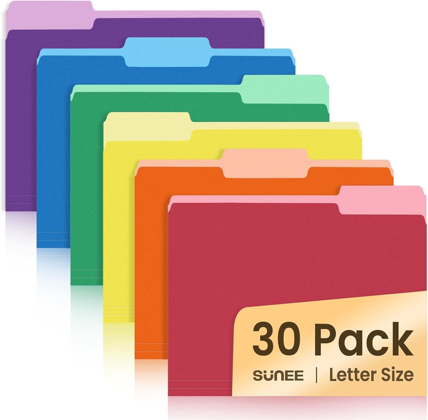 File Folders 30 Packs 8.5x11 Manilla Colored Folders For Home Office School