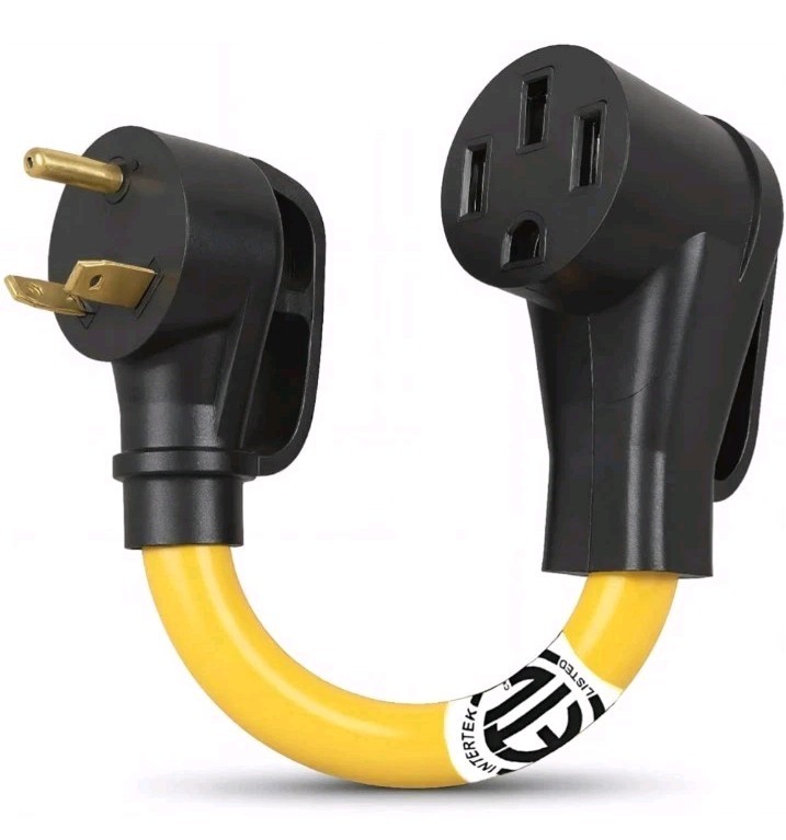XUANHUA 30 Amp to 50 Amp RV Adapter Cord 12 Inch, NEMA TT-30P to NEMA 14-50R,
