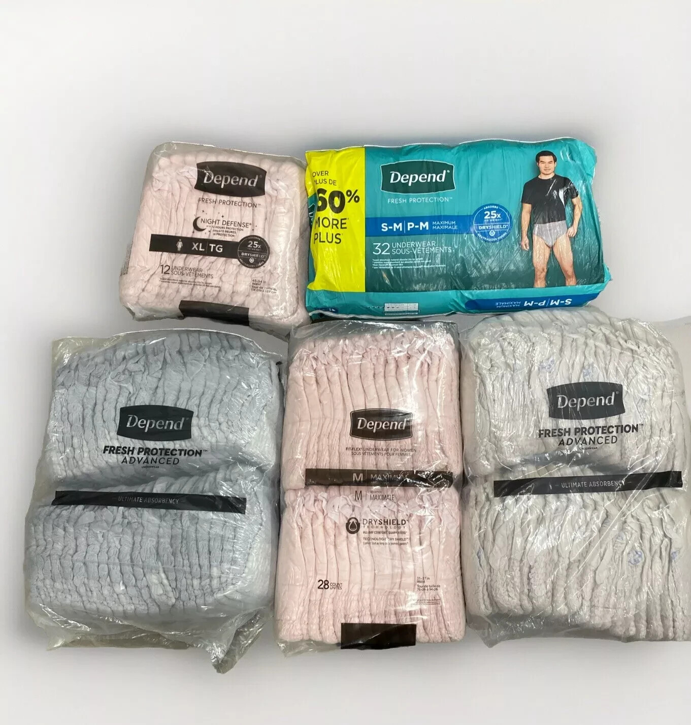 Depend Fresh Protection Underwear for Men & Women - You Can Choose The Size!