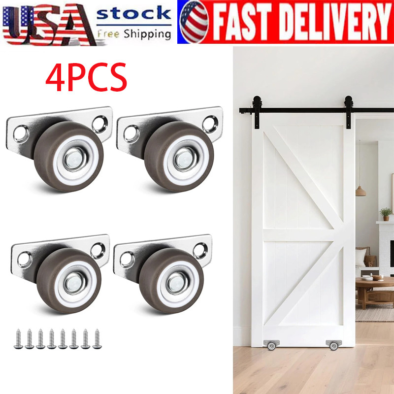 4PCS Side Mount Casters Low Profile Caster Wheel- Rigid Non-Swivel Rubber Wheel