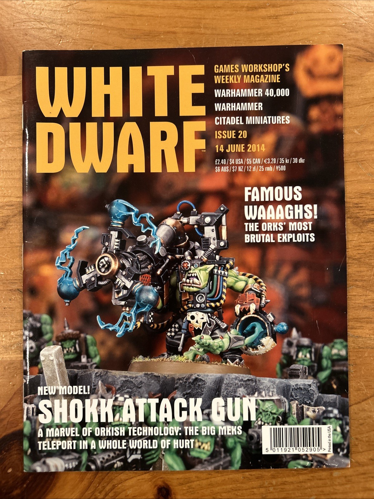 WARHAMMER MAGAZINE WHITE DWARF ISSUE #20 June 14 2014 Shokk Attack Gun